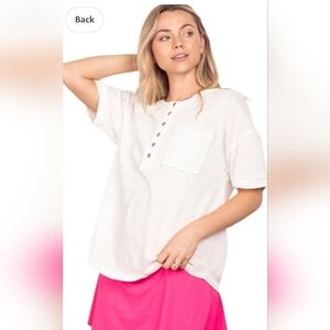 Brand new!! NWT New in by Very J stretchy white button boutique top size 2X